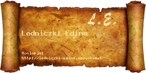 Ledniczki Edina névjegykártya